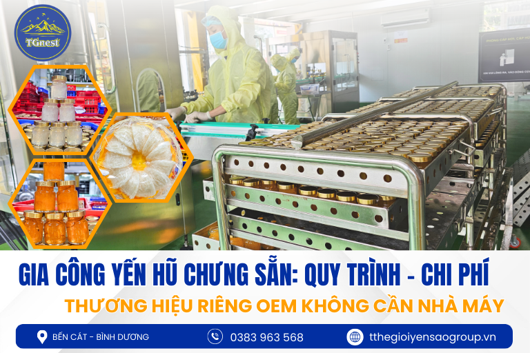 Gia công yến hũ chưng sẵn