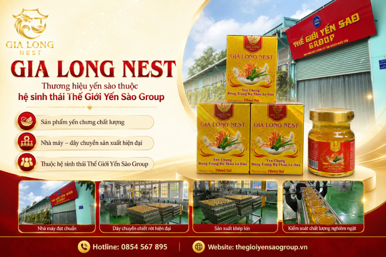 Yến chưng đông trùng hạ thảo lá dứa Gia Long Nest hũ 70g