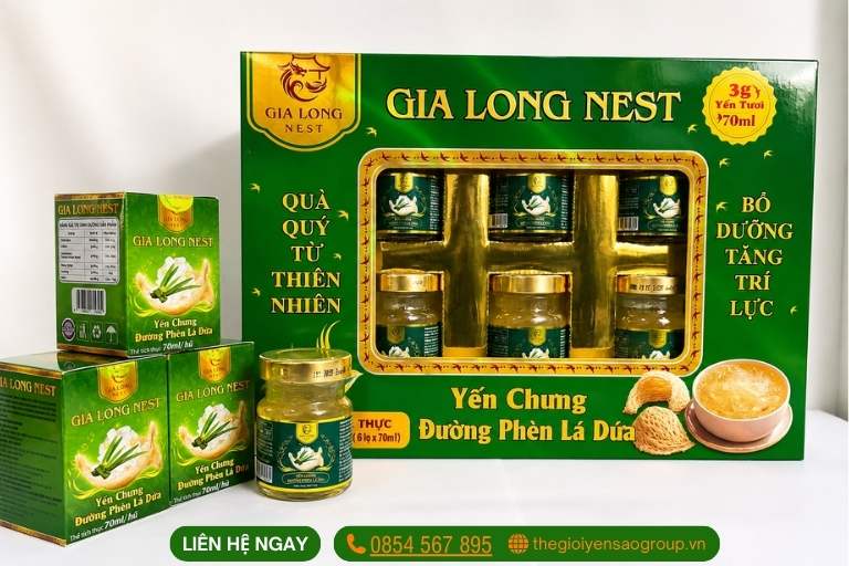 Hộp Quà Yến Chưng Đường Phèn Lá Dứa