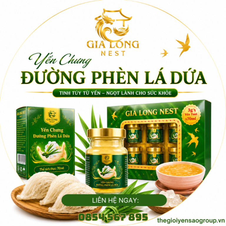 Hộp Quà Yến Chưng Đường Phèn Lá Dứa
