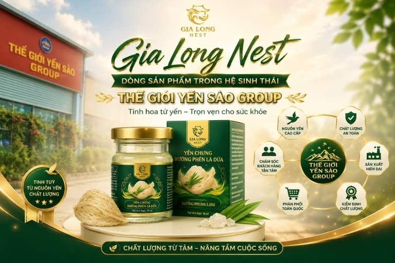Yến chưng đường phèn lá dứa Gia Long Nest
