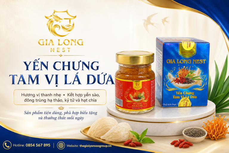 Yến chưng tam vị lá dứa