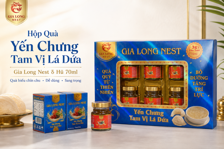 Hộp Quà Yến Chưng Tam Vị Lá Dứa
