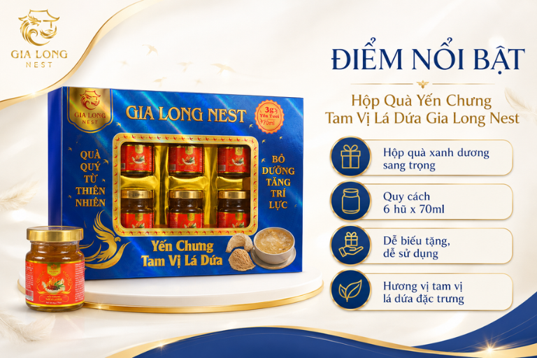 Hộp Quà Yến Chưng Tam Vị Lá Dứa