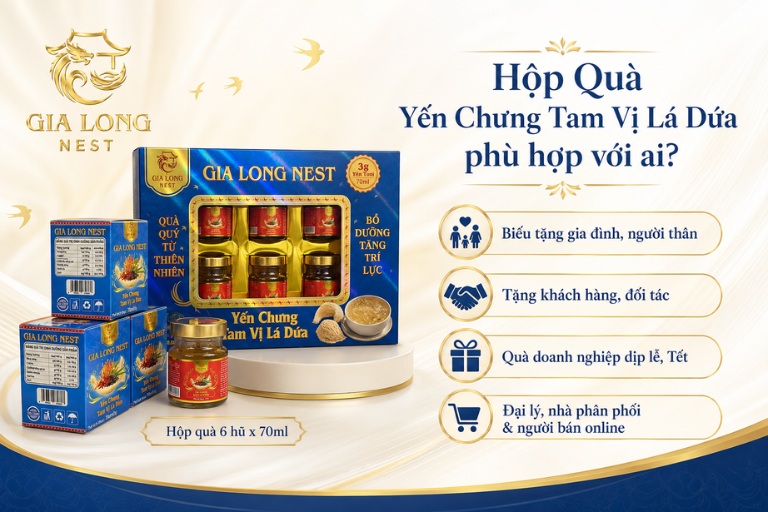 Hộp Quà Yến Chưng Tam Vị Lá Dứa Gia Long Nest